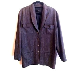 Vintage L. Bates Floral Brown Rayon Blazer…